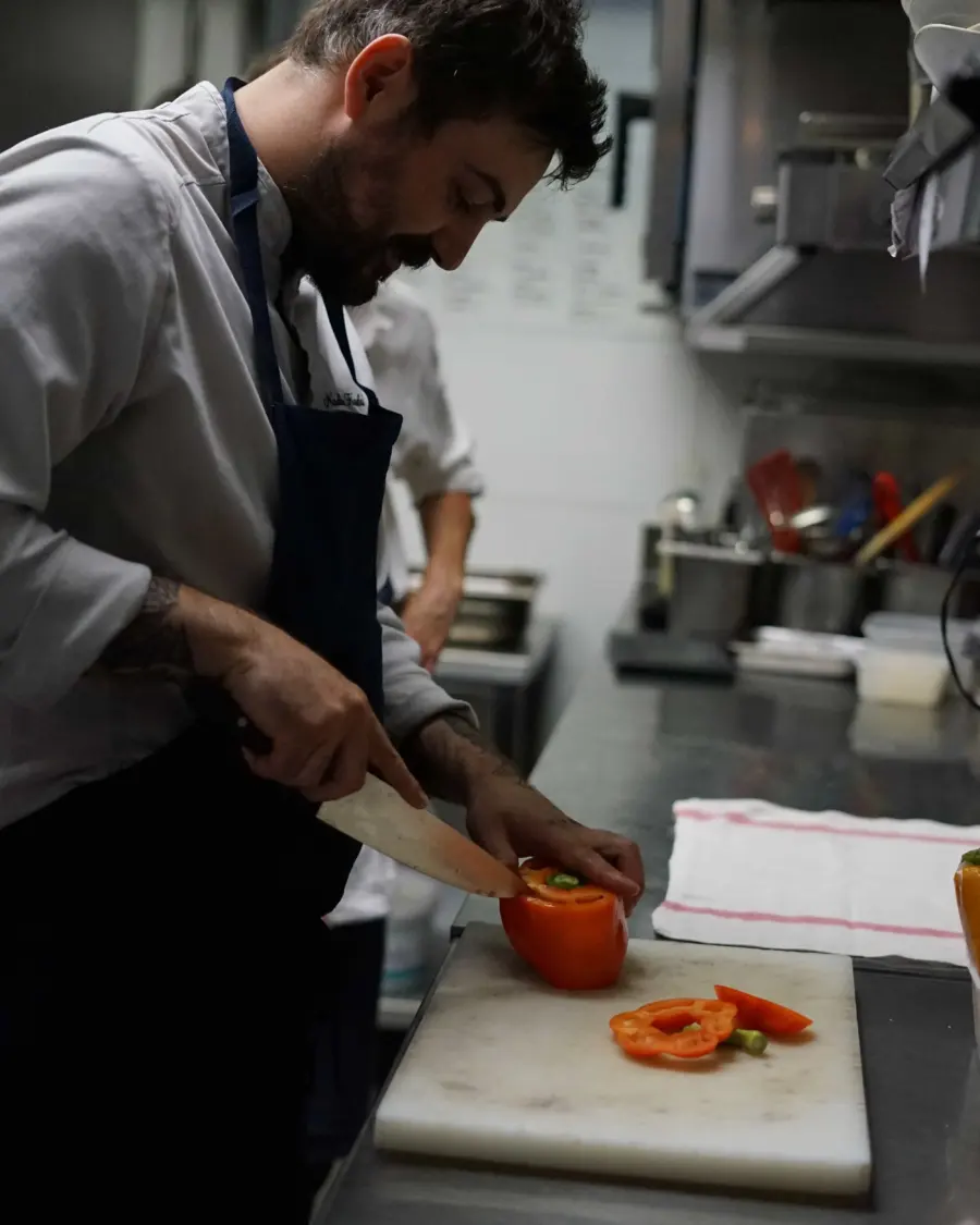 Les assiettes du menu du midi, vues de dessus